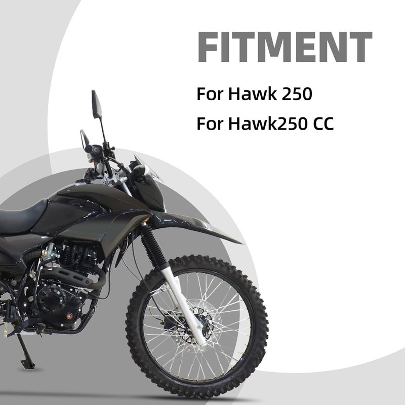 BAOUFF Dirt Bike Plastics Kit for Hawk 250,Fairing Body Work Fender Sets with Fuel Tank Guard for Hawk 250cc - Imitation Carbon Fiber - Image 3